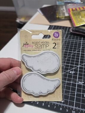 Angels Wings Rubber Cling Stamp set by Julie Nutting